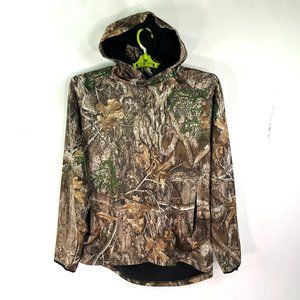 Realtree Edge Camo Hooded Sweatshirt Jacket Distressed Mens Size XL Camo Wioth B